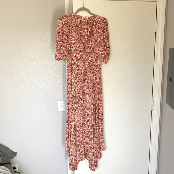 Doen | Dresses | Doen Laurel Dress Small Red And Cream Floral Print 3 ...